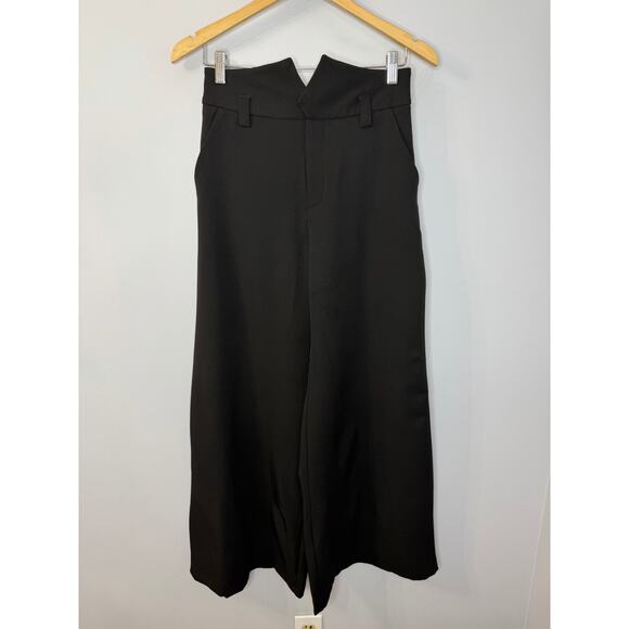 Maeve Anthropologie High-Waisted Wide-Leg Trousers Black Pant Sz 2 NWOT - Picture 8 of 15